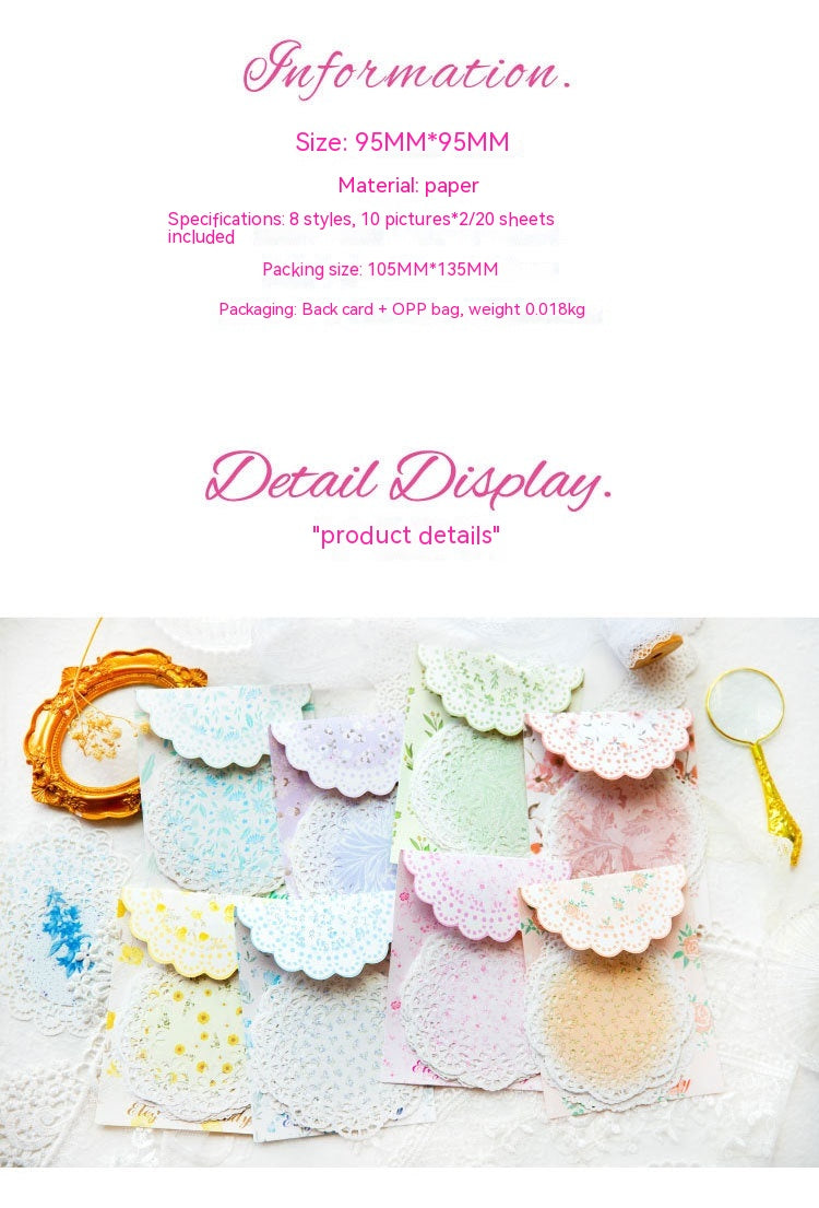 Elegant Paper Sticker Set with Lace Material for Crafts and Decorations - Melody Series