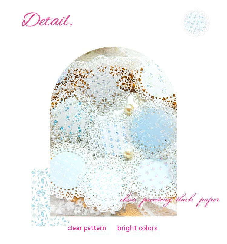 Elegant Paper Sticker Set with Lace Material for Crafts and Decorations - Melody Series