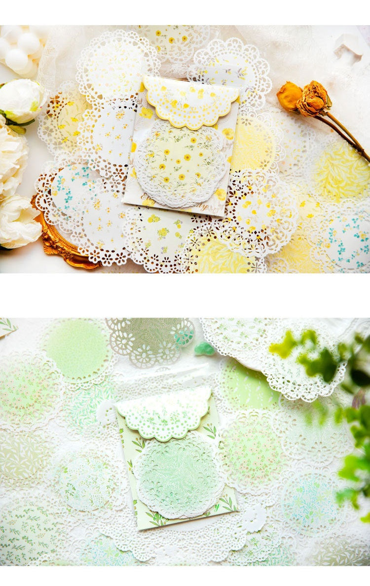 Elegant Paper Sticker Set with Lace Material for Crafts and Decorations - Melody Series