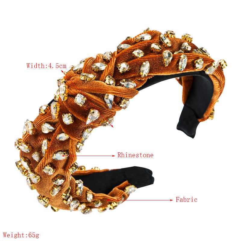 Diamond Velvet Headband - Hand-Woven Hair Accessory