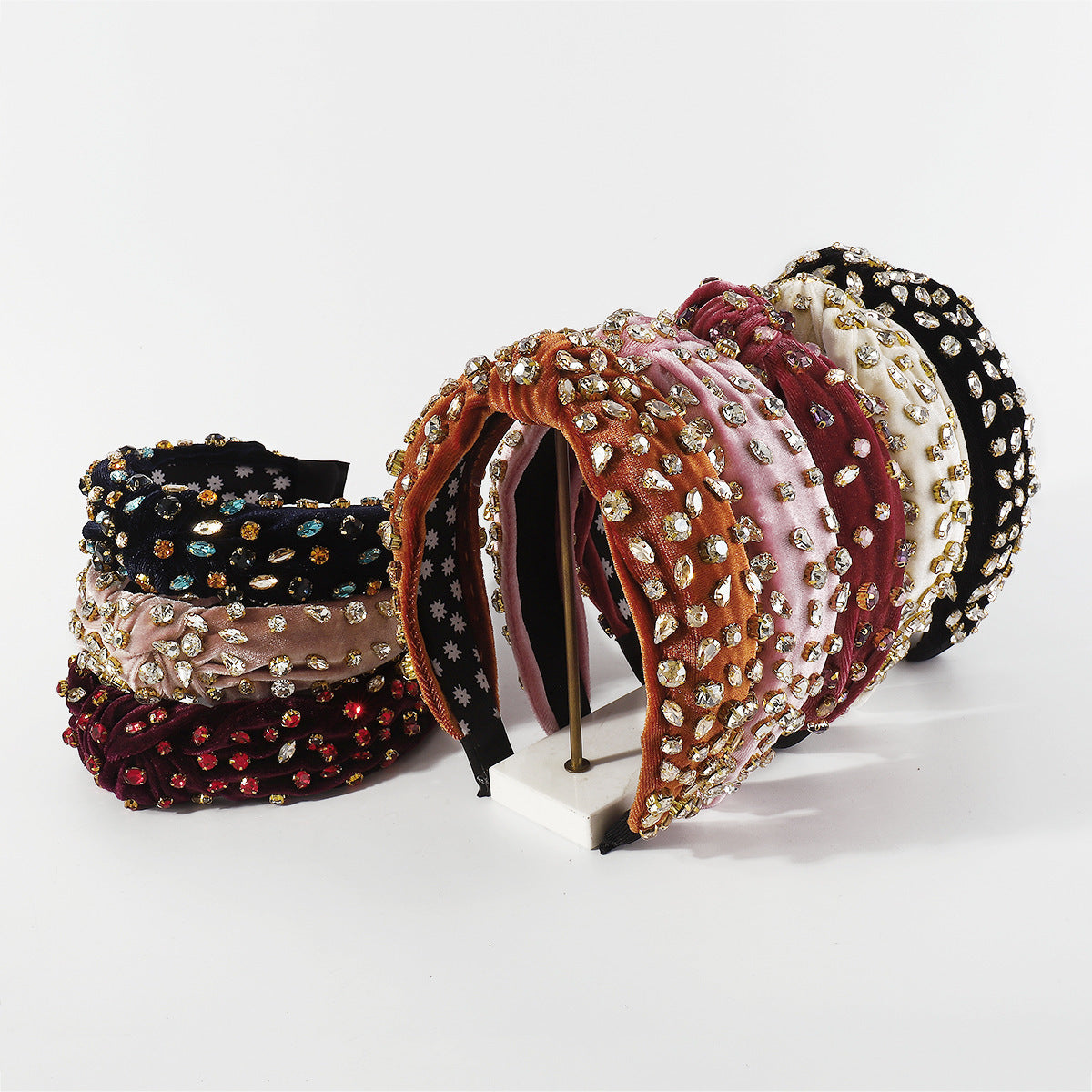 Diamond Velvet Headband - Hand-Woven Hair Accessory