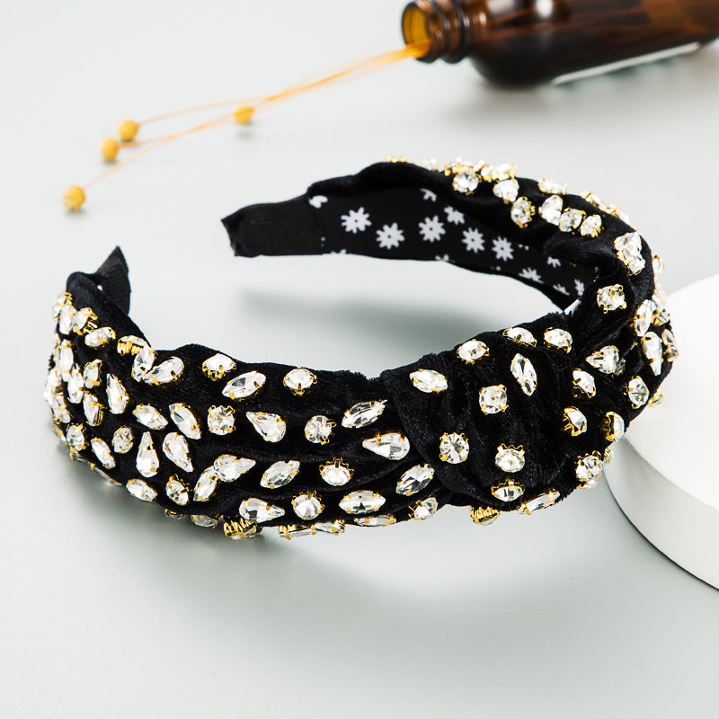 Diamond Velvet Headband - Hand-Woven Hair Accessory