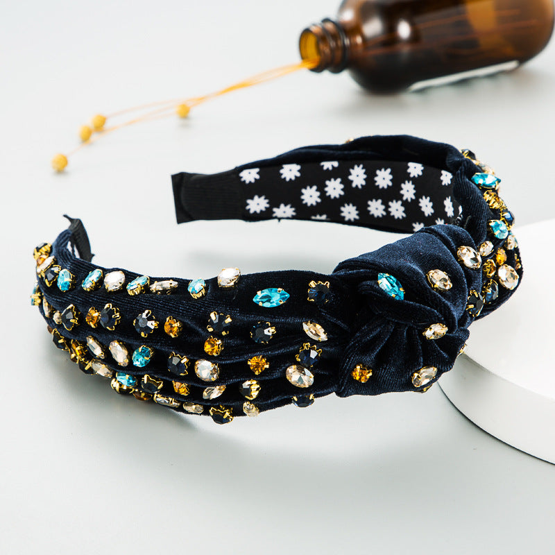 Diamond Velvet Headband - Hand-Woven Hair Accessory