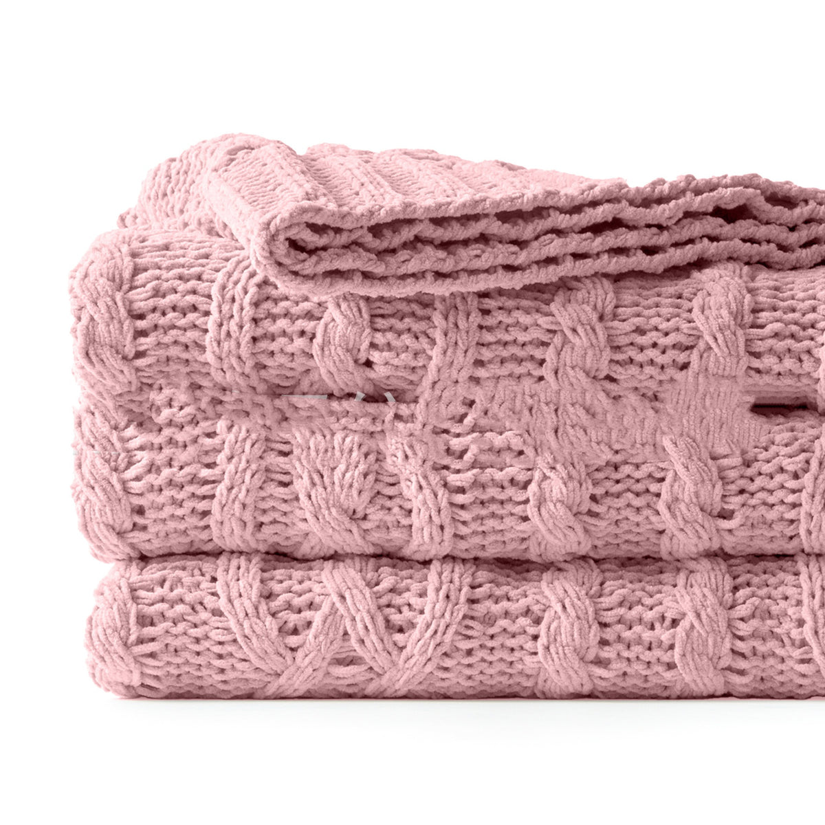 Heavy Weight Knitted Blanket - Thick Chenille Bed Cover for Home & Bedroom