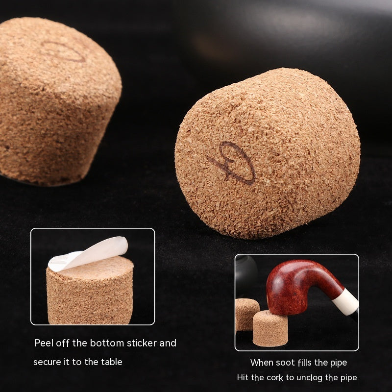 Wooden Cork Pipe Base - Anti-Injury Smoking Accessory for Pipes
