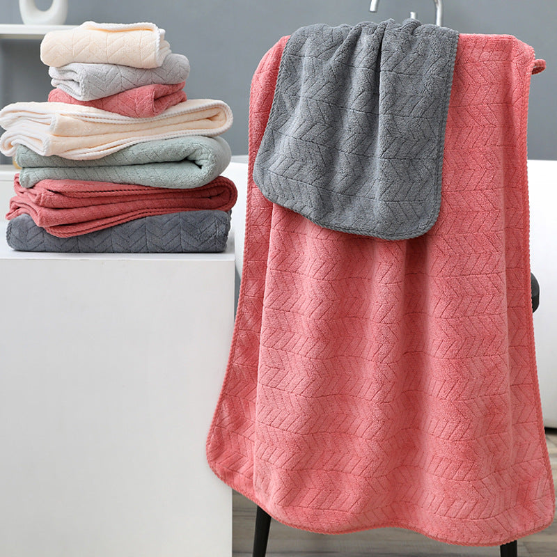 Coral Fleece Bath Towel Thickening & Absorbent Home Textile