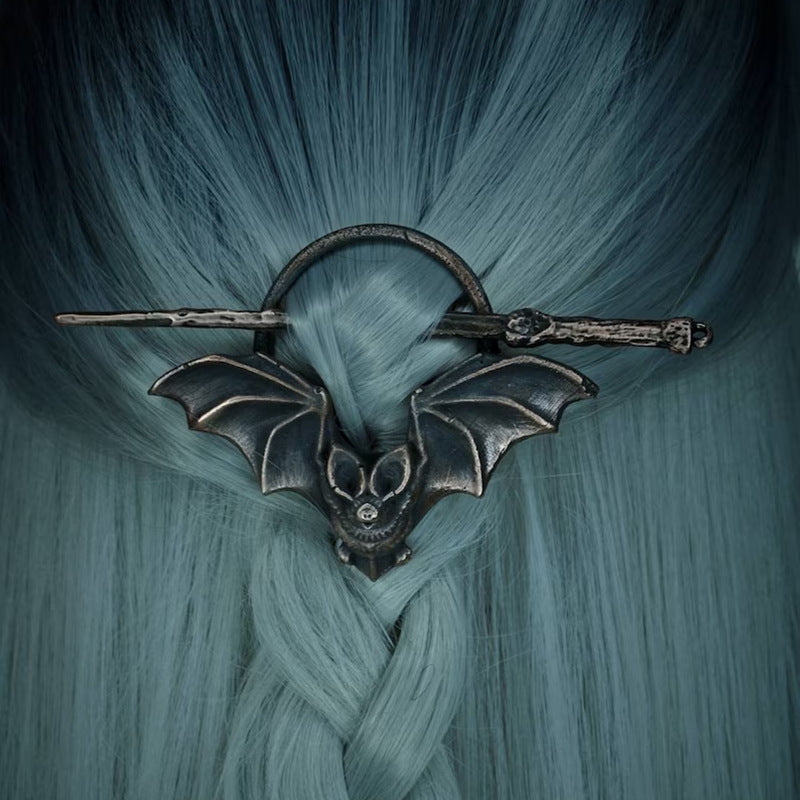 Vintage Bat Hairpin - Copper Metal Hair Accessory