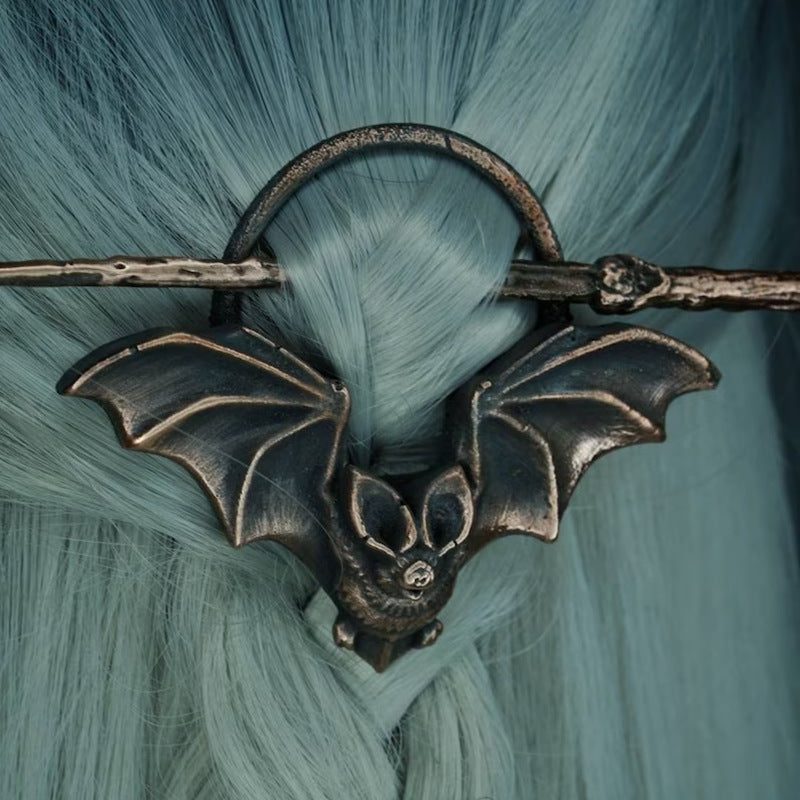 Vintage Bat Hairpin - Copper Metal Hair Accessory