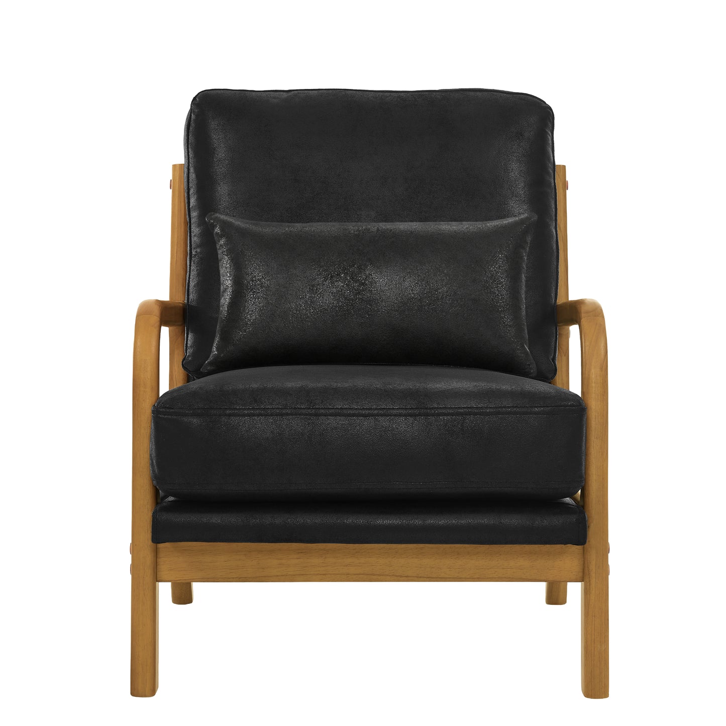 Mid-Century Modern Wooden Lounge Chair - Black