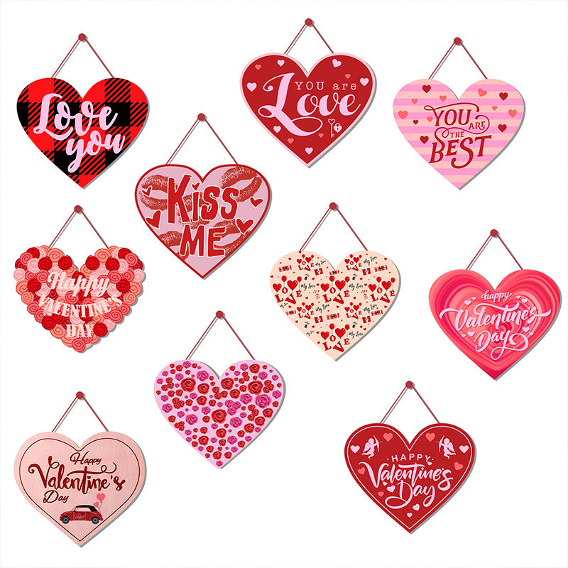 Valentine's Day Multi-Pink Love Pendant Set for Festive Decor