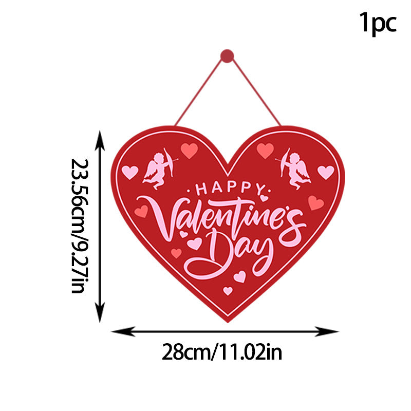 Valentine's Day Multi-Pink Love Pendant Set for Festive Decor