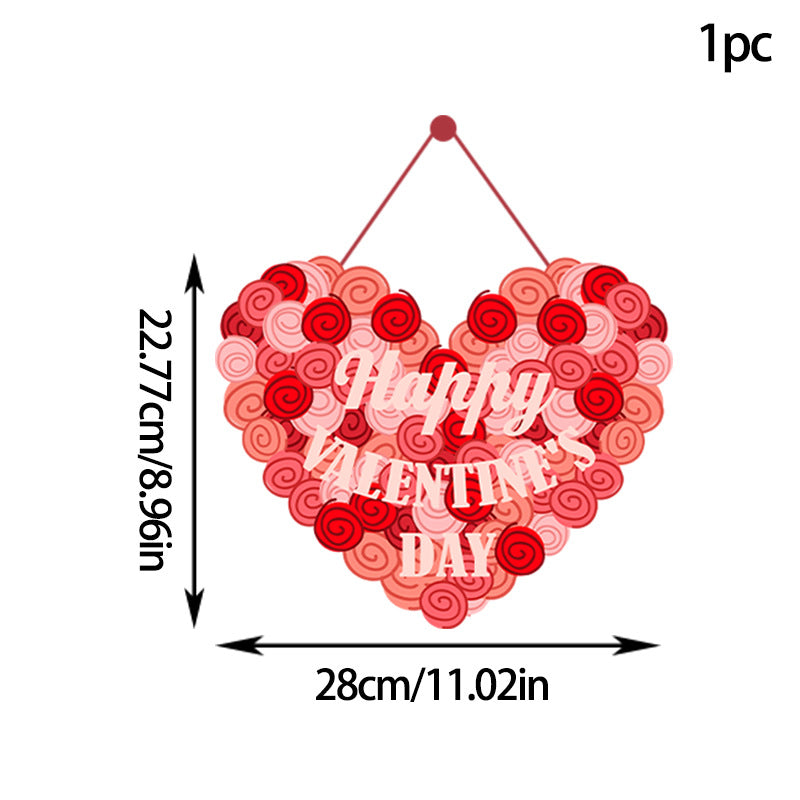 Valentine's Day Multi-Pink Love Pendant Set for Festive Decor