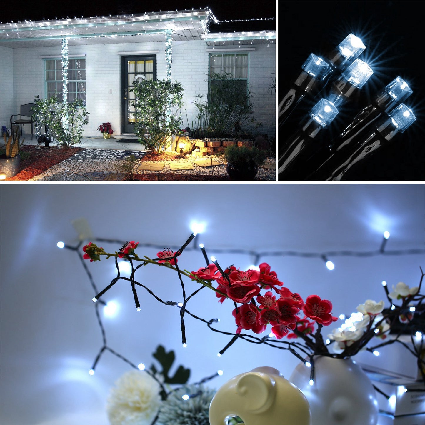 Solar String Lights 12M with 100 LEDs & 8 Modes Waterproof for Christmas & Party Decor