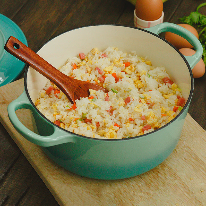 Enamel Cast Iron Soup Pot with Thickened Wall - 2.1-3L, Multiple Colors