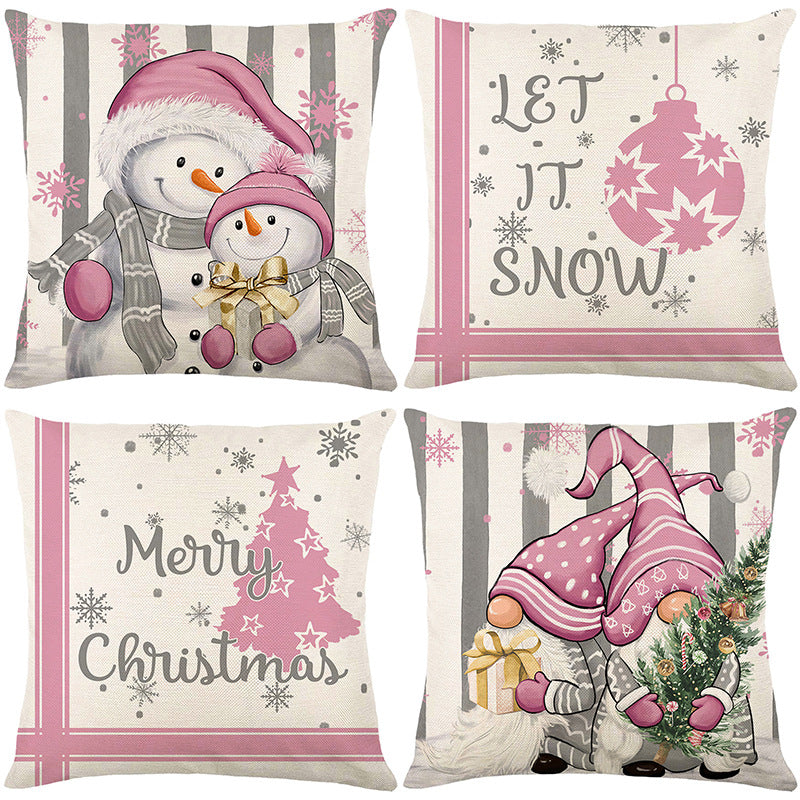 Christmas Pillowcase Home Decor Letters 45x45cm Holiday Cushion Cover
