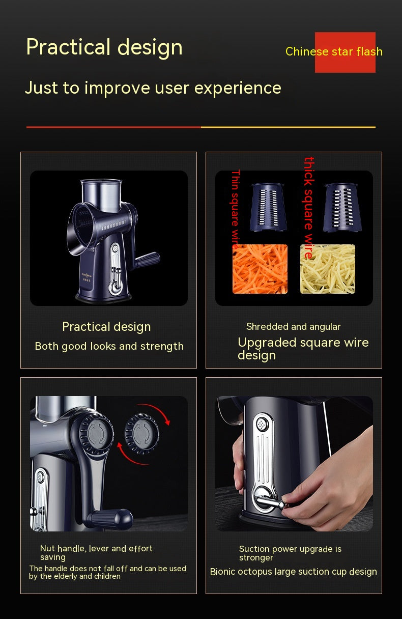 Multi-Function Vegetable Chopper Hand Roller Grater Slicer Kitchen Tool