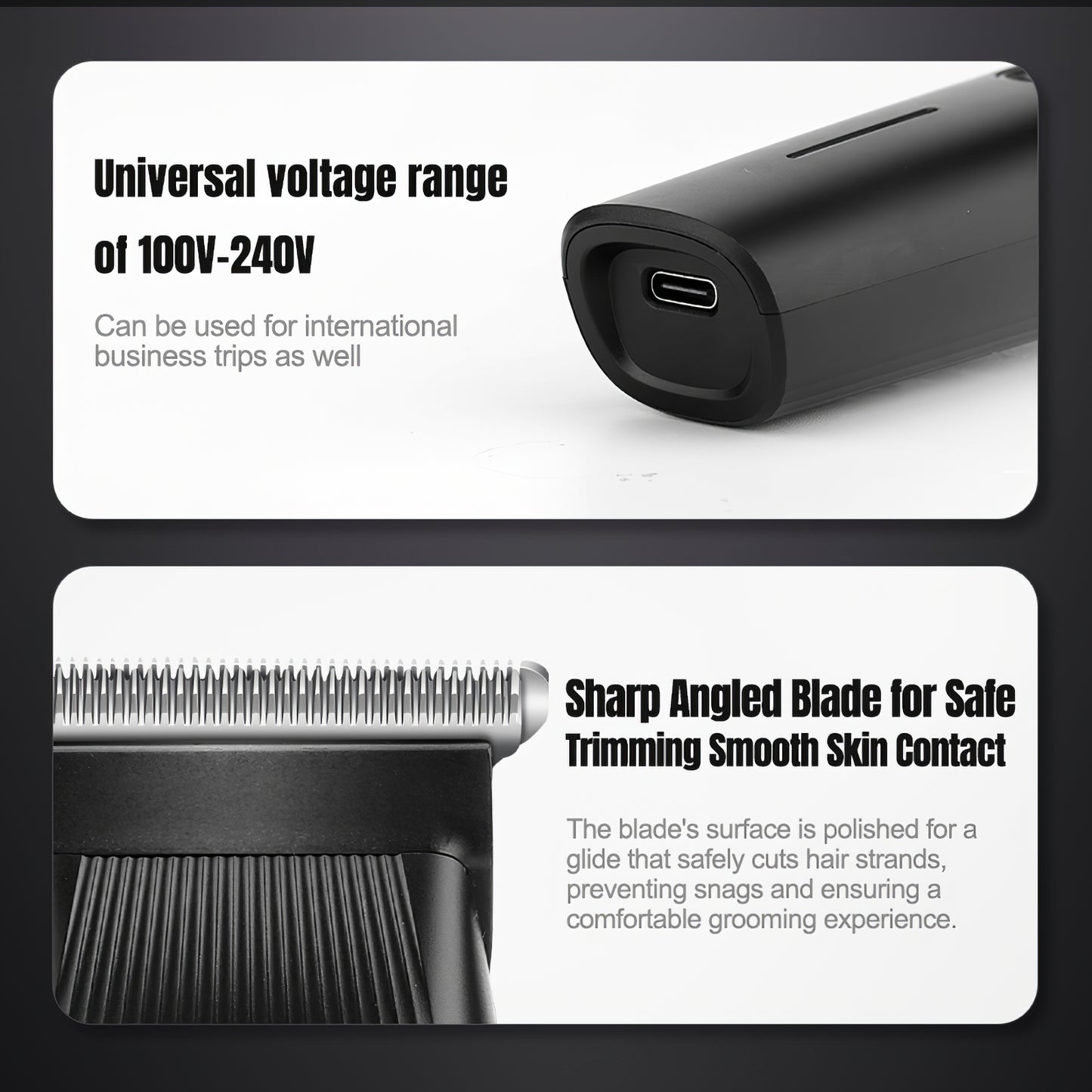 3-in-1 Rechargeable Beard Trimmer & Grooming Kit - Face, Nose & Ear Hair