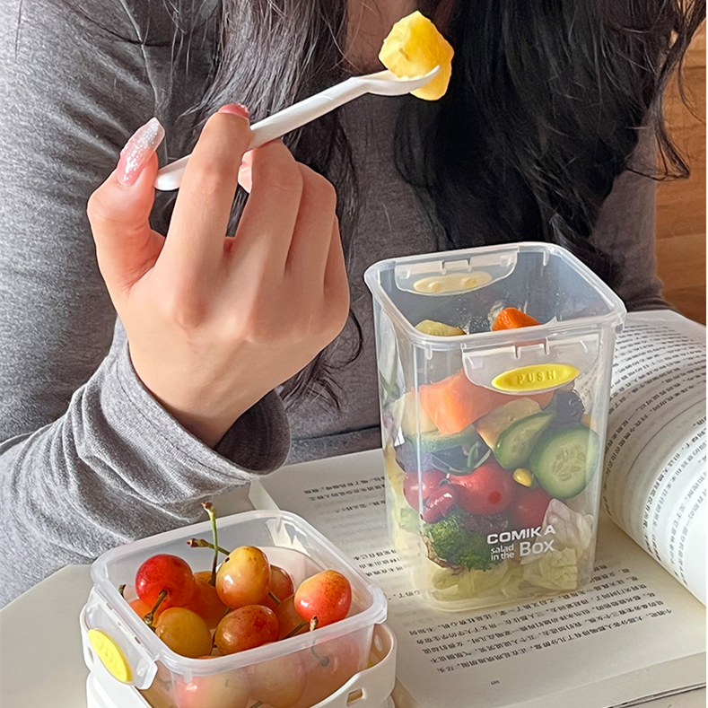 Portable Double-Layer Salad Cup with Capacity 501-600ml - Light Food & Yogurt Container