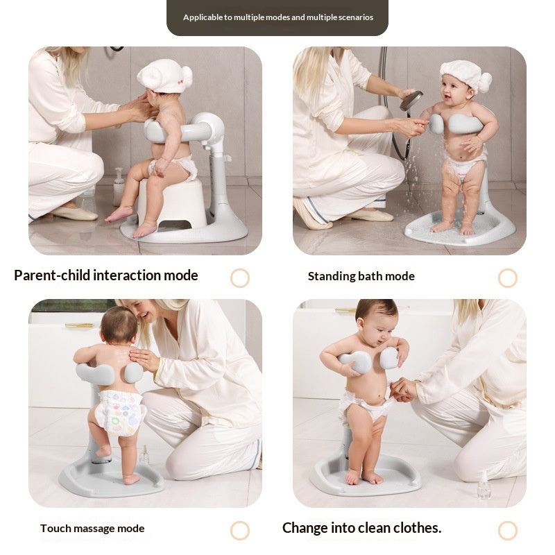 Foldable Baby Bathing Stand No Assembly Toddler Bathroom Storage
