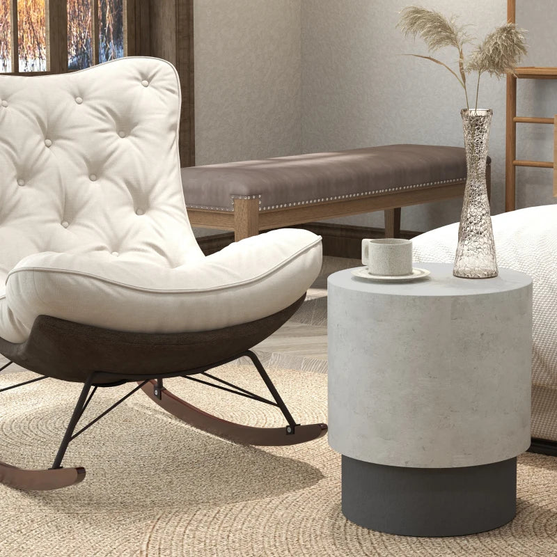 Round Lightweight Accent Table with Concrete Finish - Gray