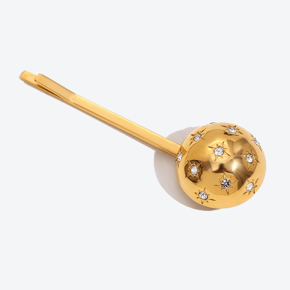 Gold Retro Spherical Star Hairpin