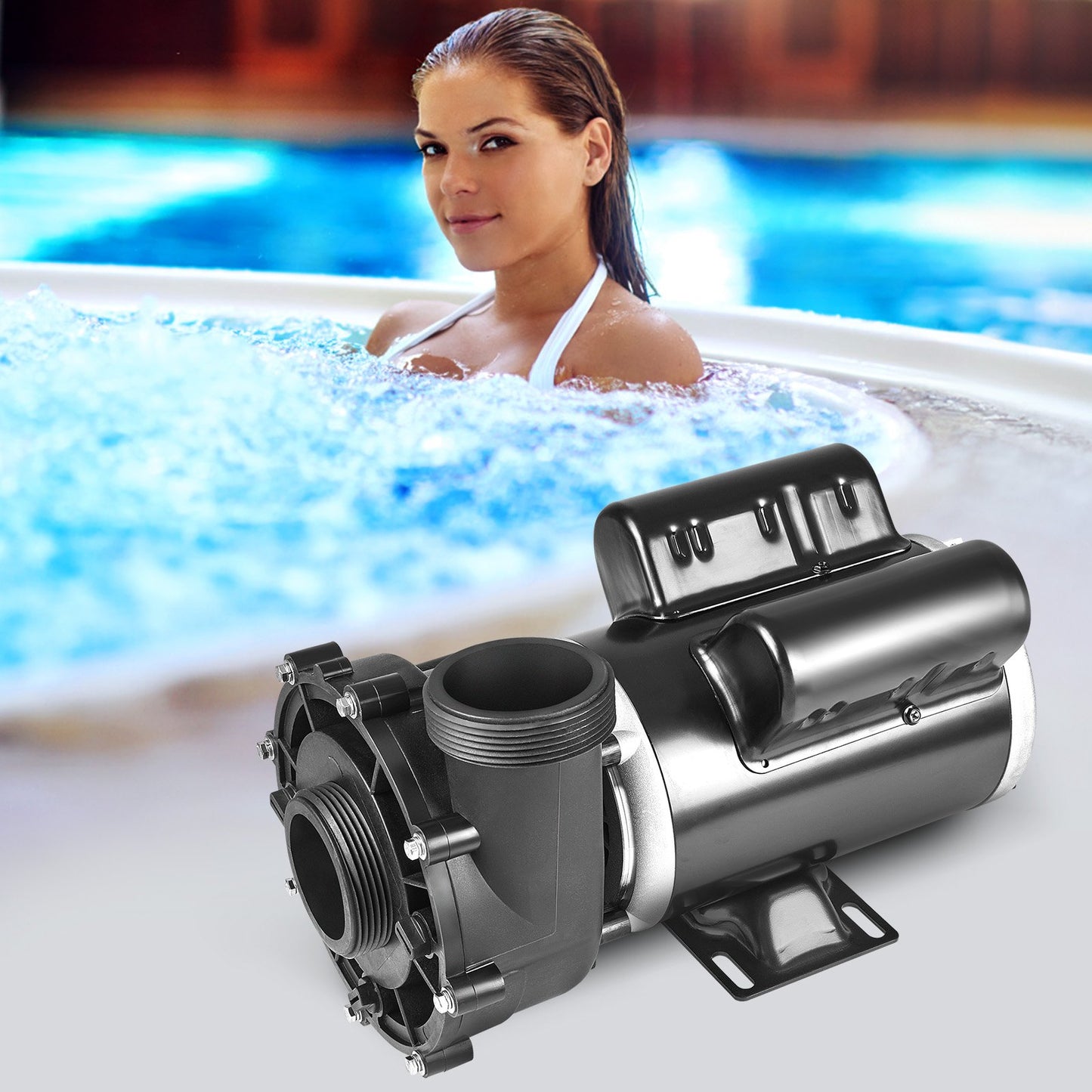Two Speed SPA Pump 48-Frame AC 110-120V Hot Tub Pump 1.5HP/150GPM & 0.46HP/70GPM