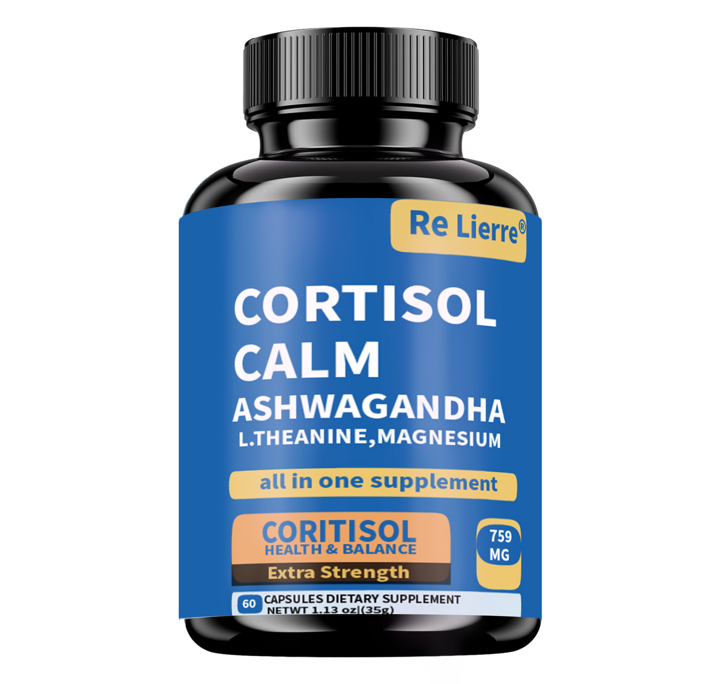Stress Management Capsules with Ashwagandha & L-Theanine - 60 Capsules
