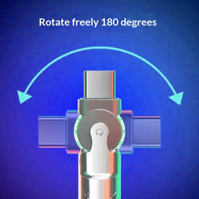120W Fast Charging USB-C Cable for Android Devices - Rotating 1m-2m