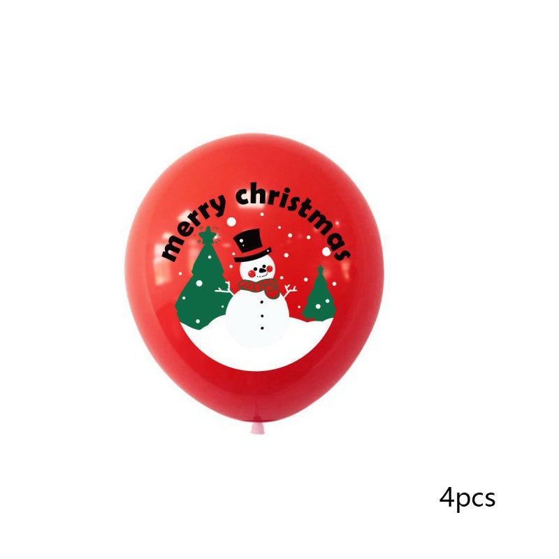 Christmas Latex Balloon Elk Santa Decoration Set - 12 Inch Holiday Party Balloons