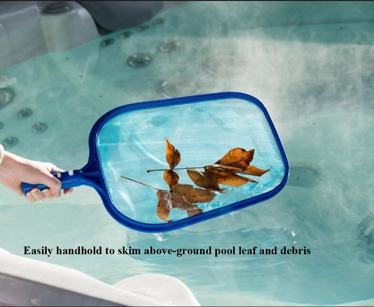 Pool Skimmer Net for Cleaning Leaves & Debris - Lightweight Fine Mesh Pool Net (Blue)