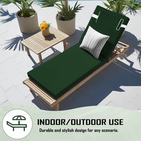 Waterproof Outdoor Chaise Lounge Cushion - 80x26x3 In.