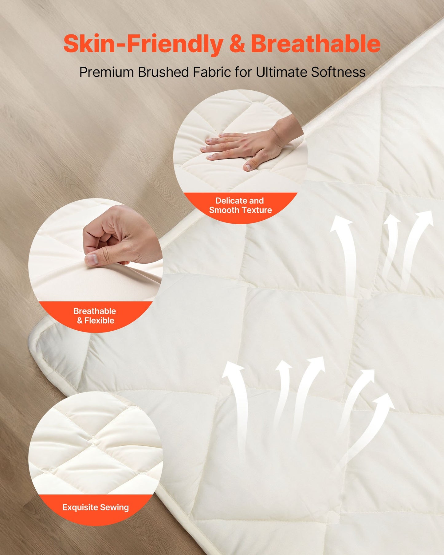Foldable Japanese Tatami Mattress Queen Size with Storage Bag, 9-Layer Support, White