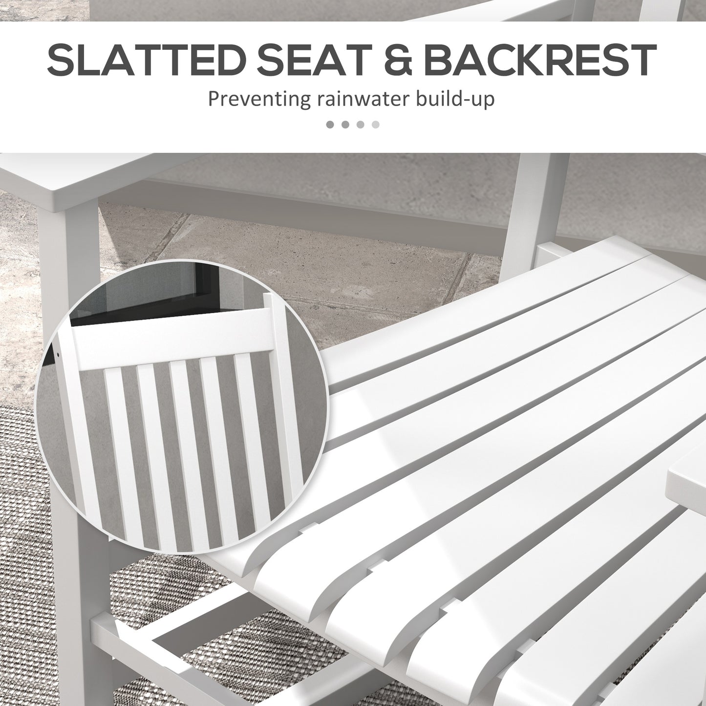 Wooden Rocking Chair Set - Outdoor Rockers with Curved Armrests
