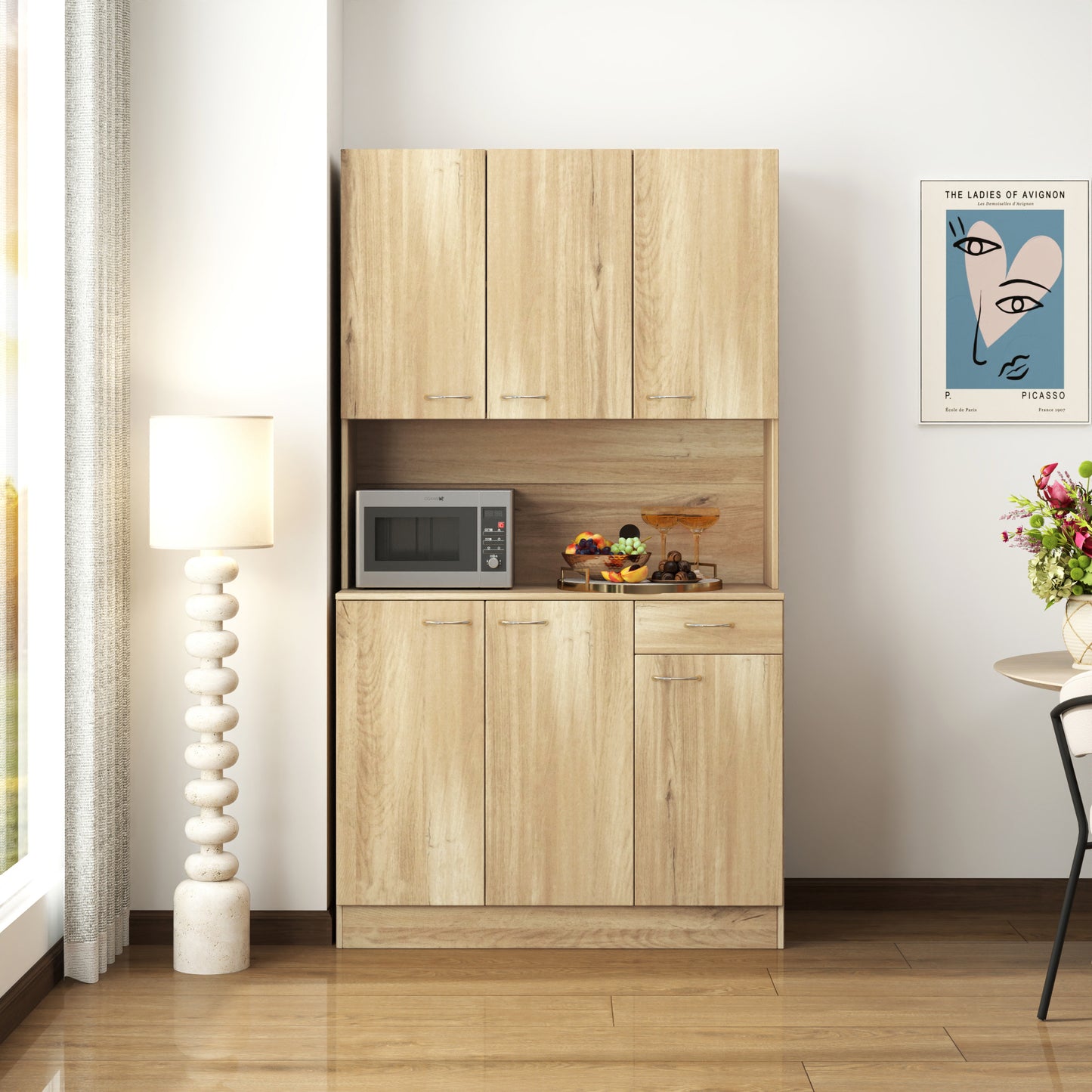 70.87" Tall Wardrobe and Kitchen Cabinet - Rustic Oak