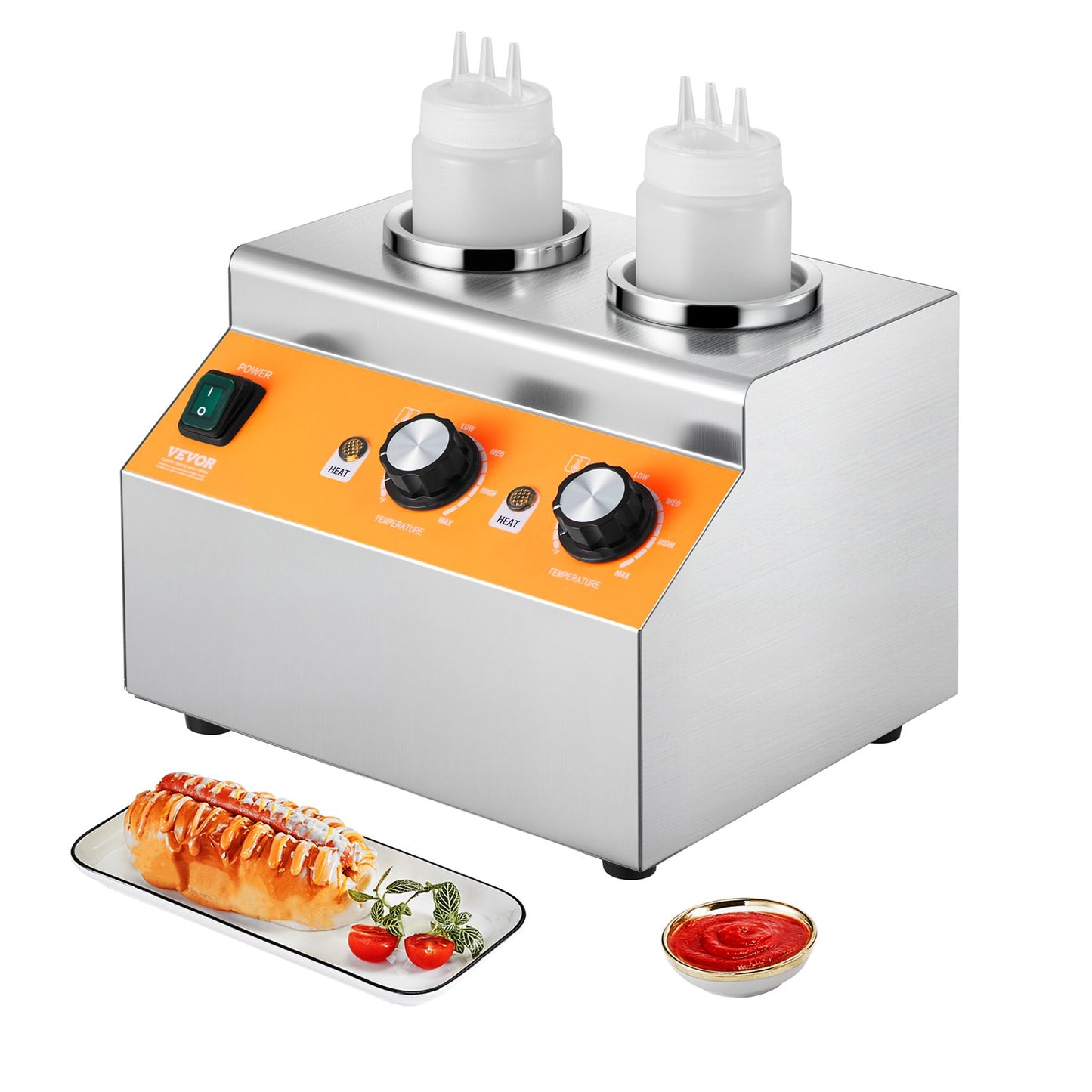 Electric Bottle Warmer 0.8L Food-Grade Stainless Steel Commercial Hot Fudge Warmer
