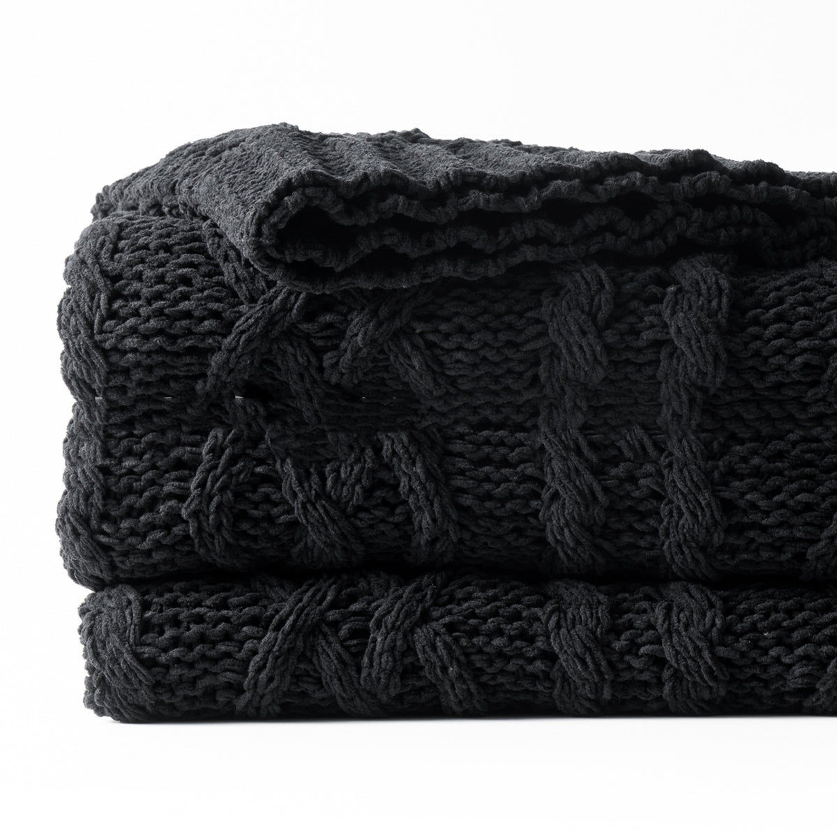 Heavy Weight Knitted Blanket - Thick Chenille Bed Cover for Home & Bedroom