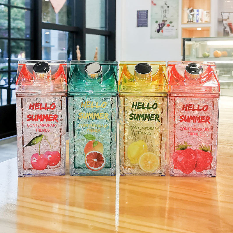 Double-Layer Thickened Refrigerator Vacuum Cup - 400ml, Multiple Colors