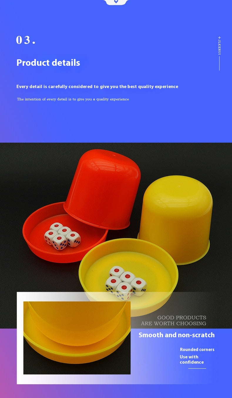 Multi-Color Child and Adult Dice Cup Set with Stand - Party & Game Accessory