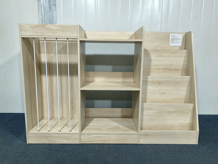 3-in-1 Kids Bookshelf and Toy Storage - Natural