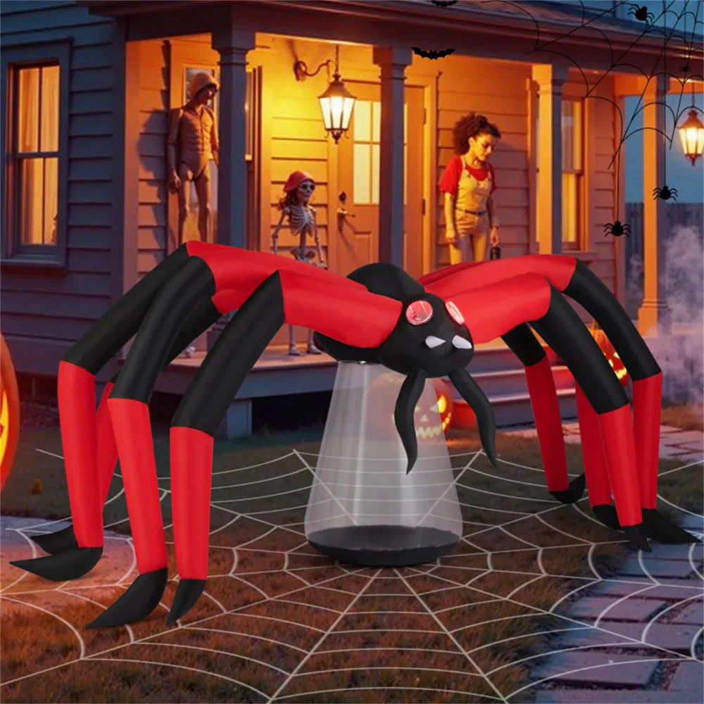Giant 10ft Halloween Inflatable Spider with LED Lights