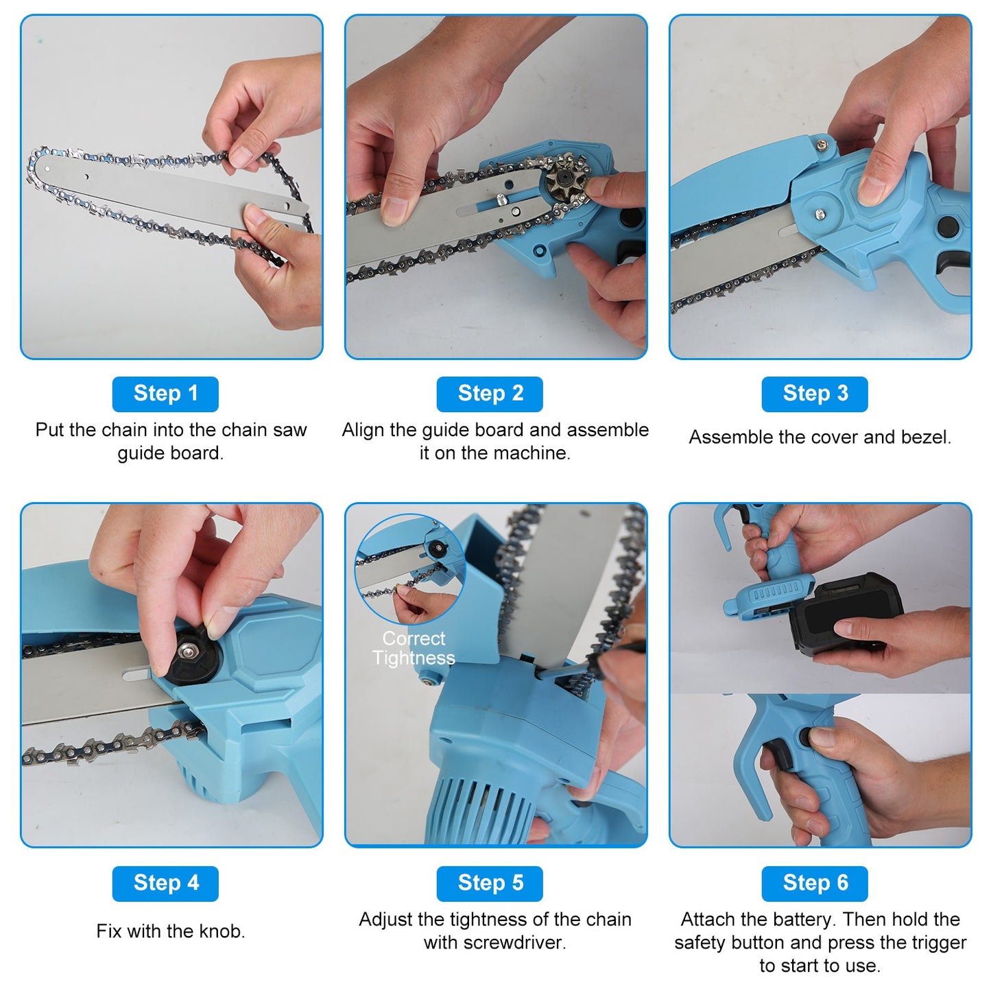 Cordless Mini Chainsaw 8-Inch Portable Tree Pruning & Wood Cutting Tool