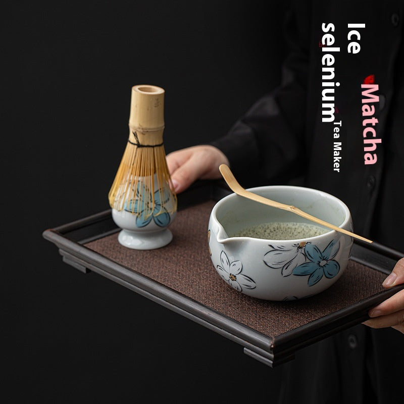 Japanese Tea Ceremony Set with Matcha Bowls & Whisks - Multiple Colors