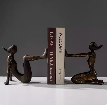 European Style Nostalgic Girl Calligraphy Decorative Figurine for Home & Garden