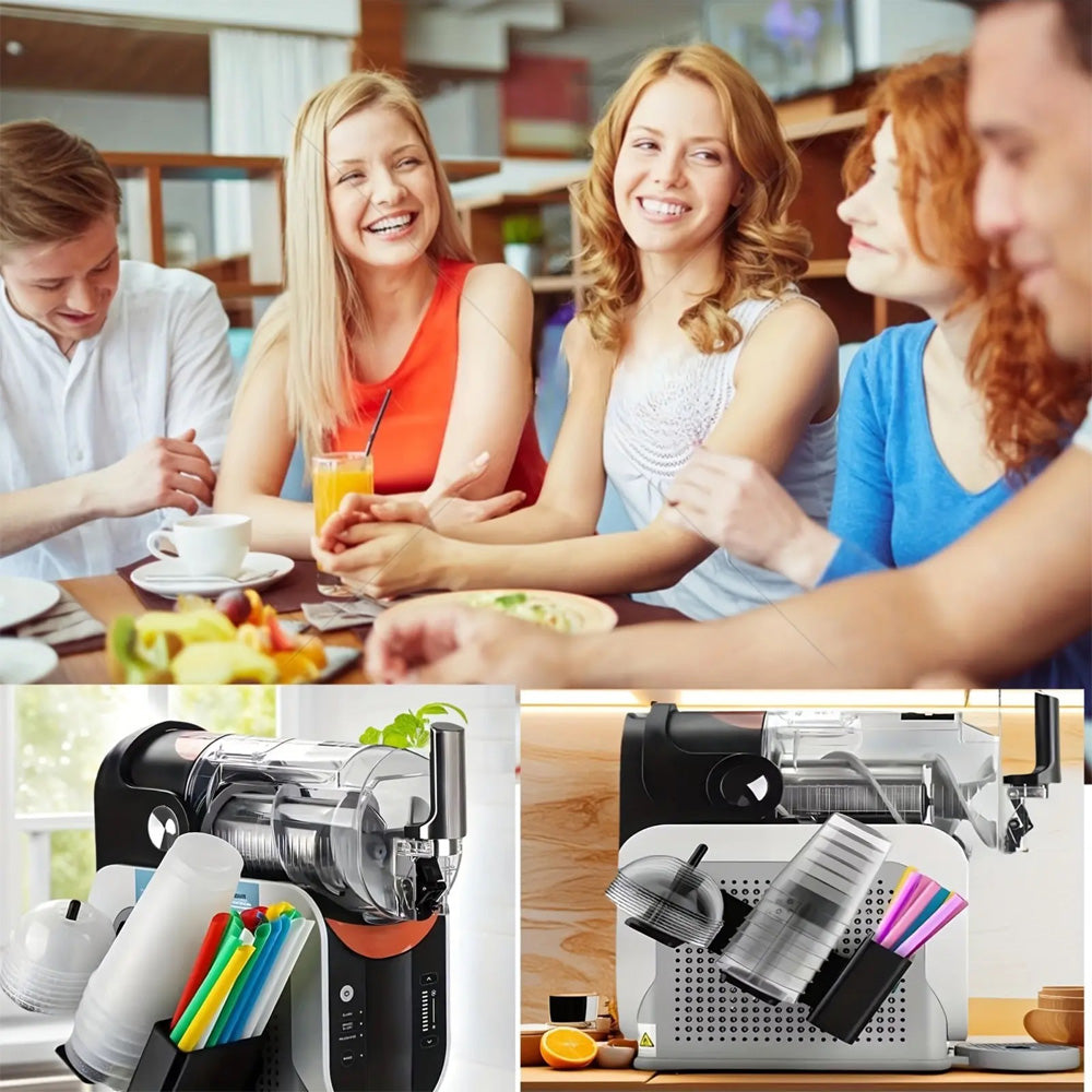 3-in-1 Slushie Machine Cup Organizer - Side-Mounted Holder for Cups, Lids & Straws
