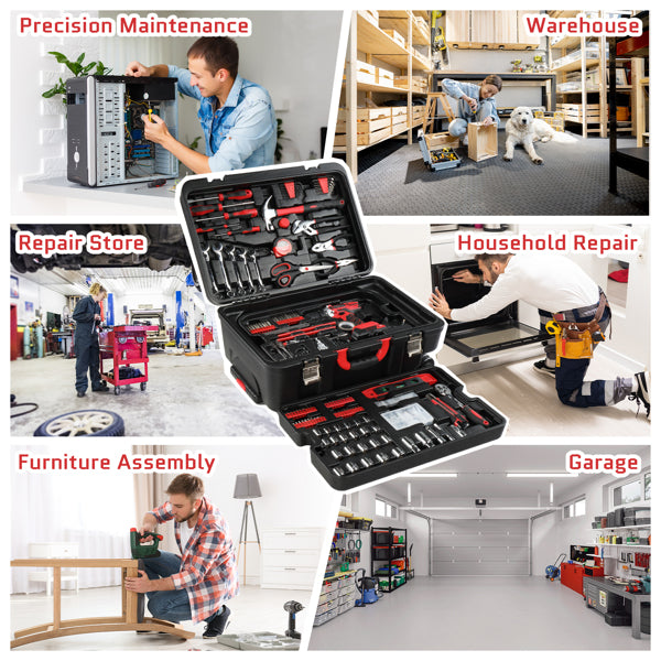 599-Piece Power Tool Set with 21V Cordless Drill and Rolling Toolbox