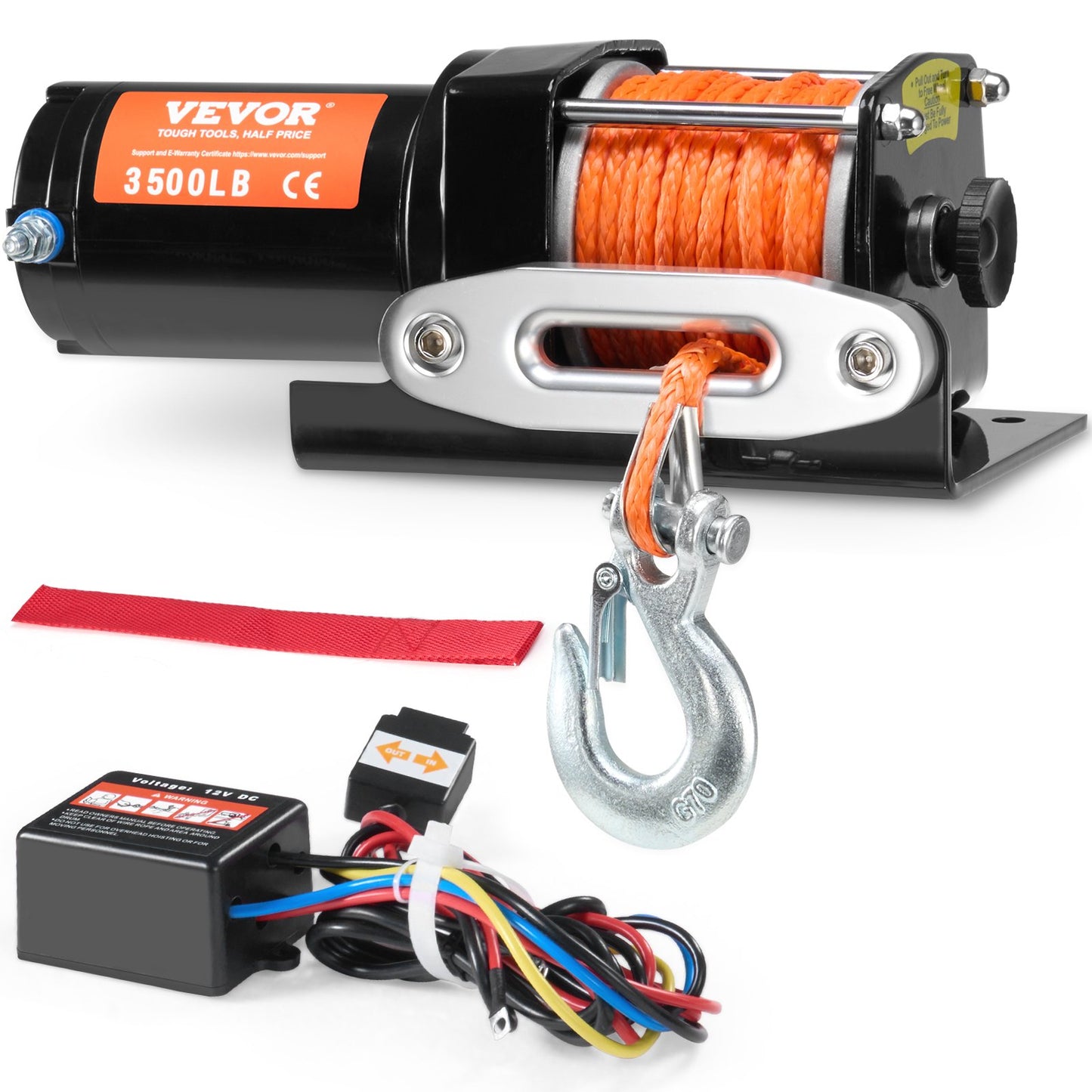 3500Lb Waterproof Electric Winch for ATV UTV Off-Road Recovery with Synthetic Rope