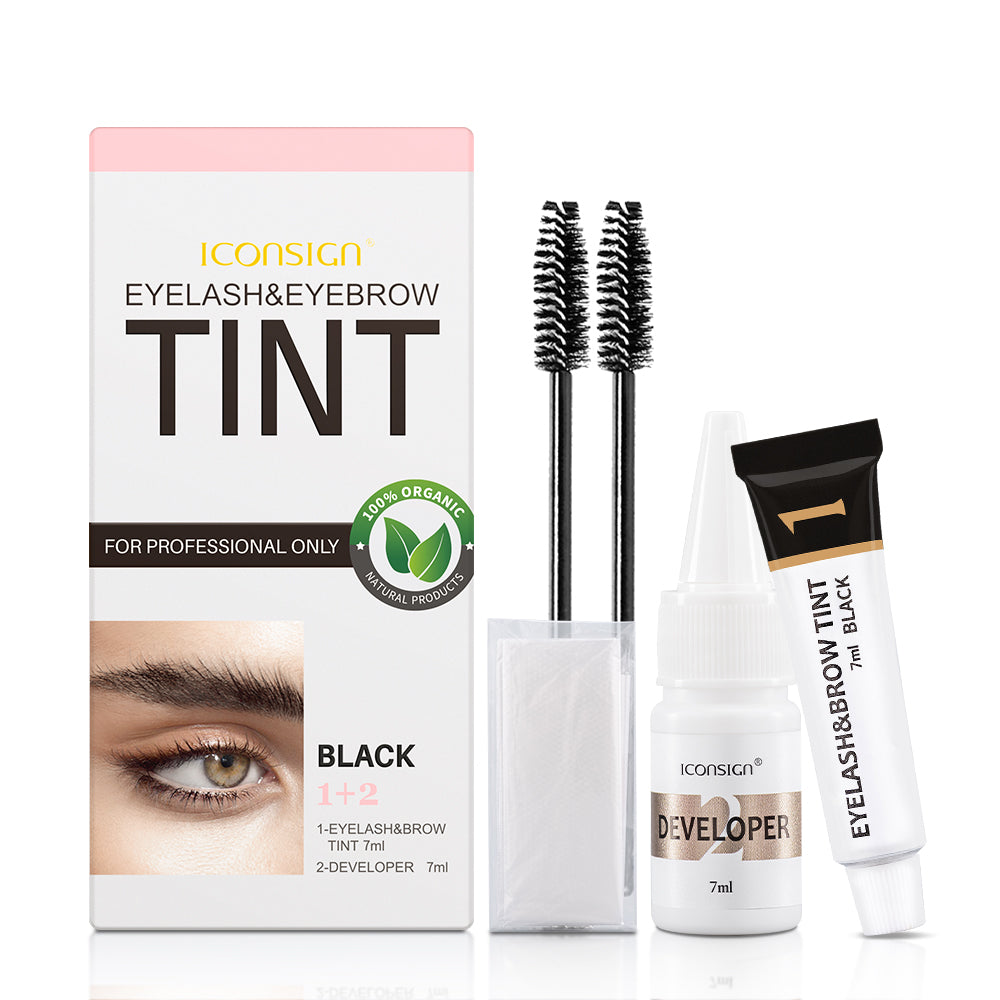 Professional Eyelash and Eyebrow Tint Kit - Long-Lasting Brow Dye Set