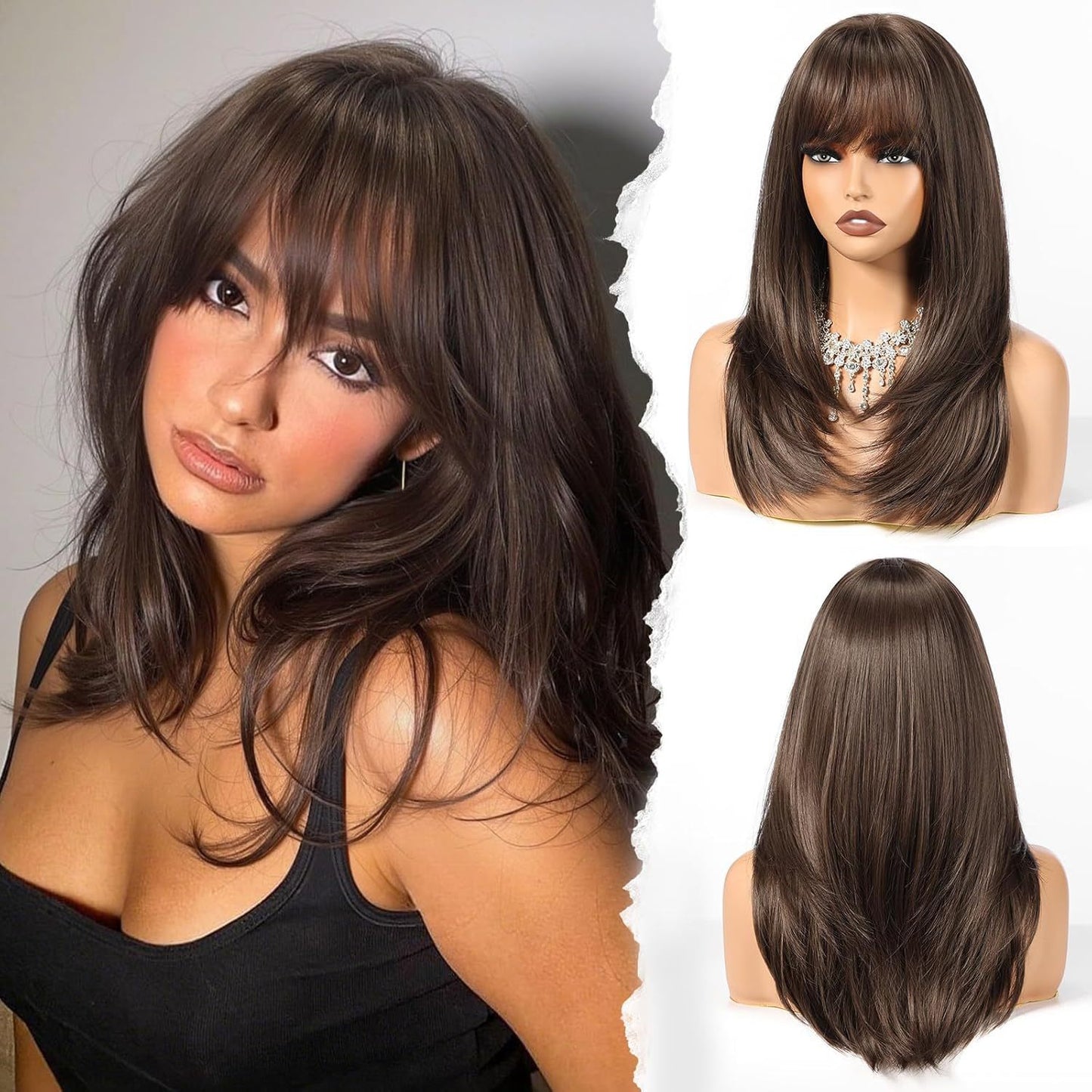 Women’s Brown Wig Cap Full-Cover Stylish Everyday Hair Accessory
