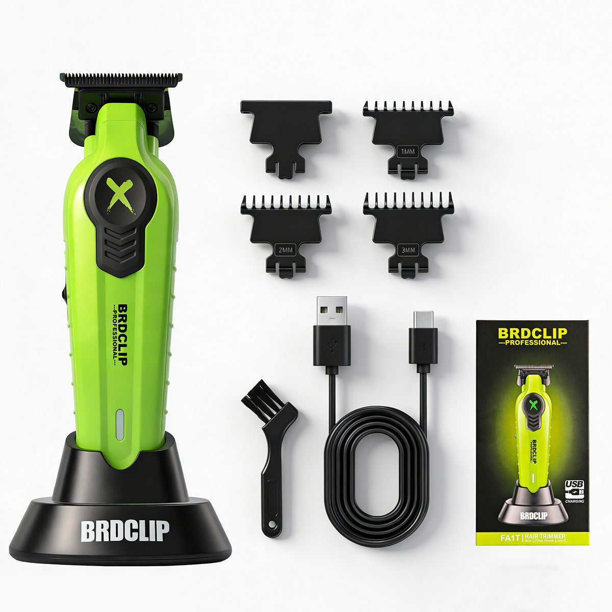 High Power Rechargeable Hair Clipper with Ceramic Tip and Multiple Combs
