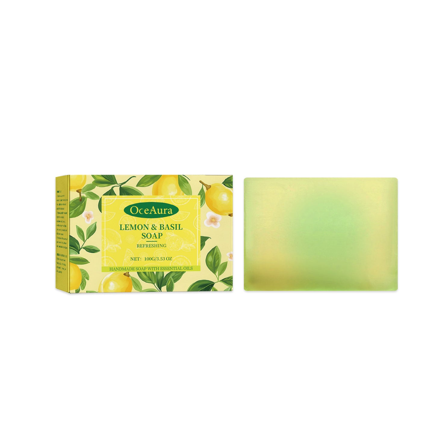 Lemon Basil Refreshing Bar Soap with Shea Butter & Sea Salt - 100g